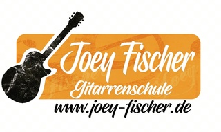 Logo Joey Fischer Gitarrenschule mit www.joey-fischer.de